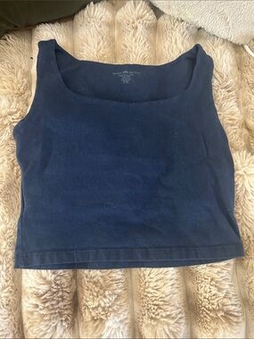 Brandy Melville Navy Scoop Neck Cropped Tank